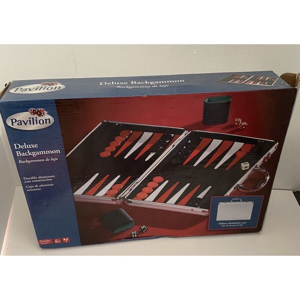 Pavilion Toys 'R Us Backgammon In Silver Case Black White Red